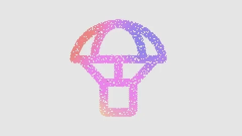 Icon parachute box is made up of LED square shapes that shimmer and flicker. 스톡 동영상 294786239