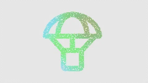 Icon parachute box is made up of LED square shapes that shimmer and flicker. 스톡 동영상 294790531