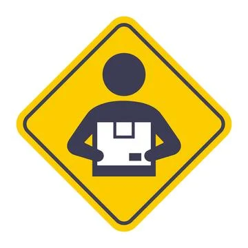 Icon parcel delivery man. Stock Illustration