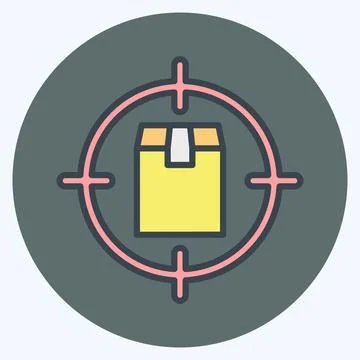 Icon Parcel Tracking. suitable for education symbol. color mate style. simple Stock Illustration