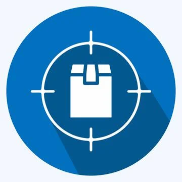 Icon Parcel Tracking. suitable for education symbol. long shadow style. simpl Stock Illustration