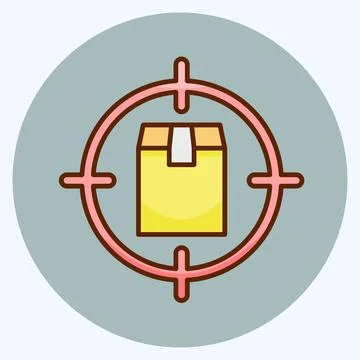 Icon Parcel Tracking. suitable for education symbol. flat style. simple desig Illustrazione stock