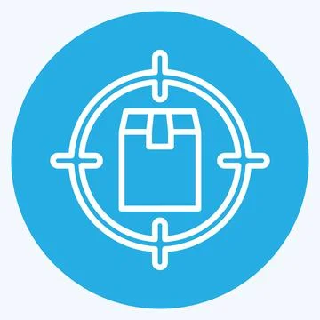Icon Parcel Tracking. suitable for education symbol. blue eyes style. simple  Stock Illustration