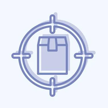 Icon Parcel Tracking. suitable for education symbol. two tone style. simple d 스톡 일러스트