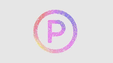 Icon parking circle is made up of LED square shapes that shimmer and flicker. Stock Footage 299197650