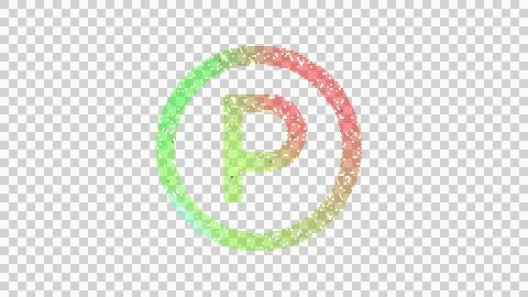 Icon parking circle is made up of LED square shapes. There are bright diodes and Illustrazione stock