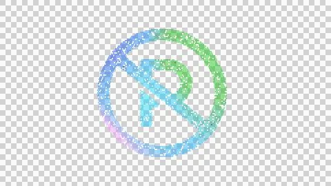 Icon parking circle slash is made up of LED square shapes. There are bright Stock Illustration