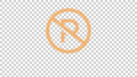 Icon parking circle slash is made of yellow grains of sand. Some grains of sand Stock Illustration