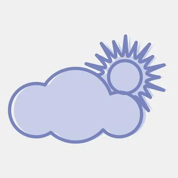 Icon partly cloudy. Weather elements symbol. Icons in two tone style. Good .. イラスト素材