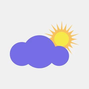 Icon partly cloudy. Weather elements symbol. Icons in flat style. Good for .. Illustrazione stock