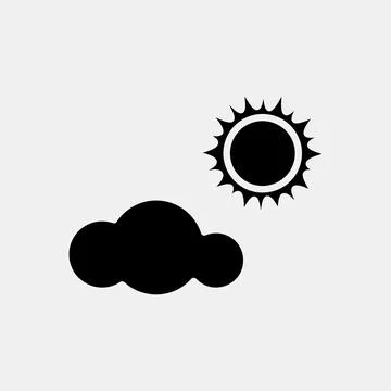 Icon partly sunny. Weather elements symbol. Icons in glyph style. Good for .. Stock Illustration