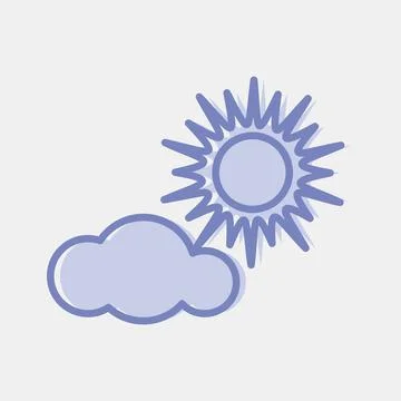 Icon partly sunny. Weather elements symbol. Icons in two tone style. Good f.. イラスト素材