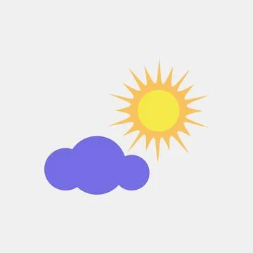 Icon partly sunny. Weather elements symbol. Icons in flat style. Good for p.. Illustrazione stock