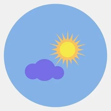 Icon partly sunny. Weather elements symbol. Icons in color mate style. Good.. Stockillustratie
