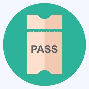 Icon Passes - Flat Style - Simple illustration,Editable stroke 스톡 일러스트