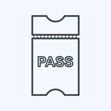 Icon Passes - Line Style - Simple illustration,Editable stroke Illustrazione stock
