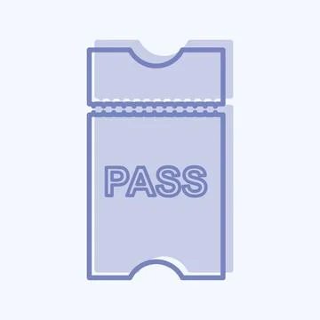 Icon Passes - Two Tone Style - Simple illustration,Editable stroke Illustrazione stock