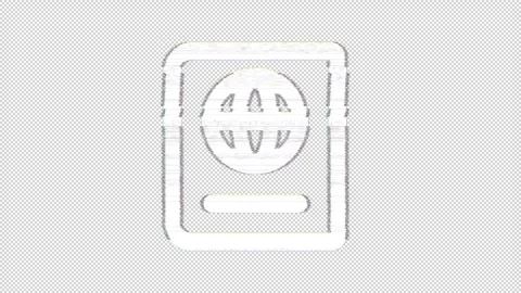 Icon passport is distorted. Glitch. Noise, chromatic aberration, geometric Stock Footage 303746552