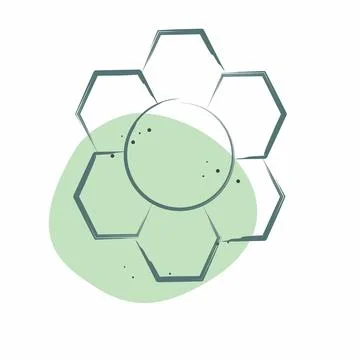 Icon Pattern Recognition. related to Bioengineering symbol. Color Spot Style Stock Illustration