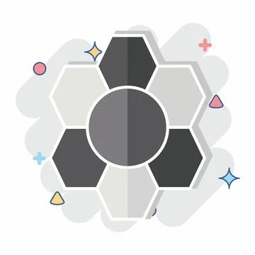 Icon Pattern Recognition. related to Bioengineering symbol. comic style 스톡 일러스트