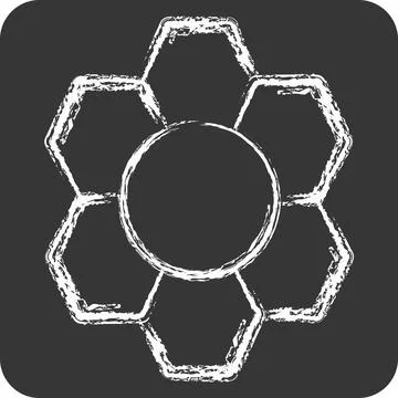 Icon Pattern Recognition. related to Bioengineering symbol. chalk Style Stock Illustration