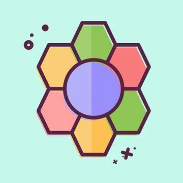 Icon Pattern Recognition. related to Bioengineering symbol. MBE style Illustrazione stock