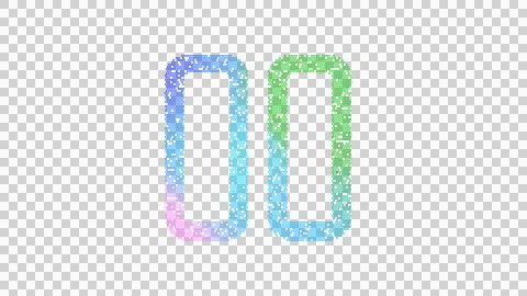 Icon pause is made up of LED square shapes. There are bright diodes and there Illustrazione stock