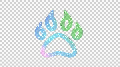 Icon paw claws is made up of LED square shapes. There are bright diodes and Stock Illustration
