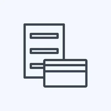 Icon Pay via Card. suitable for digital web symbol. line style. simple design イラスト素材