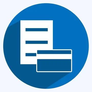 Icon Pay via Card. suitable for digital web symbol. long shadow style. simple Stock Illustration