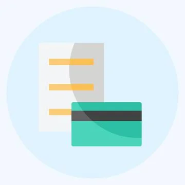 Icon Pay via Card. suitable for digital web symbol. flat style. simple design Stock Illustration
