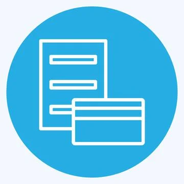 Icon Pay via Card. suitable for digital web symbol. blue eyes style. simple d Stock-Illustration
