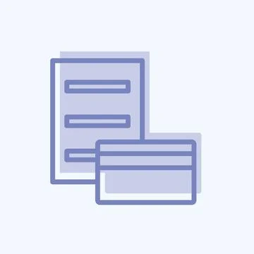 Icon Pay via Card. suitable for digital web symbol. two tone style. simple de Stock Illustration