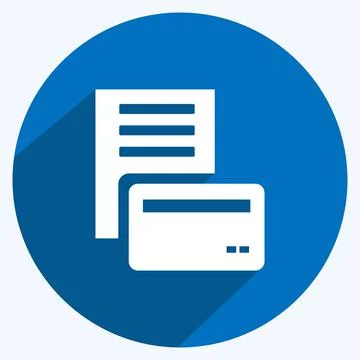 Icon Pay via Card. suitable for Education symbol. long shadow style. simple d Stock-Illustration