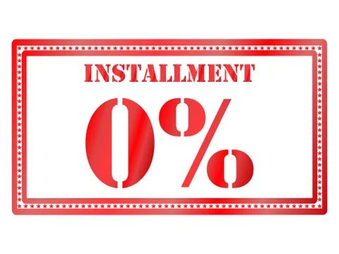 Icon payment installment red rectangular frame Ilustração Stock