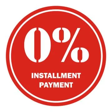 Icon payment installment red round border Ilustração Stock