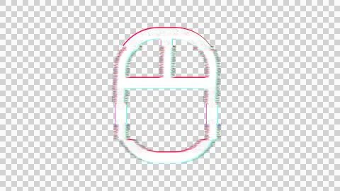 Icon pc mouse is distorted. Glitch. Noise, chromatic aberration, geometric Stock Illustration