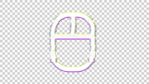 Icon pc mouse is distorted. Glitch. Noise, chromatic aberration, geometric Stock Illustration