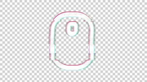 Icon pc mouse is distorted. Glitch. Noise, chromatic aberration, geometric Stock Illustration