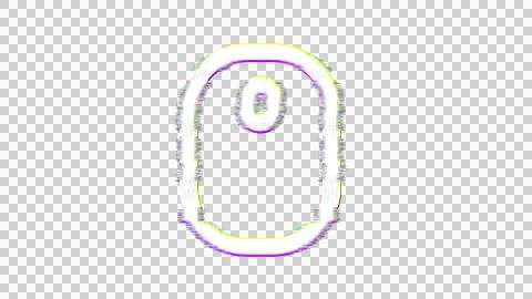 Icon pc mouse is distorted. Glitch. Noise, chromatic aberration, geometric Stock Illustration