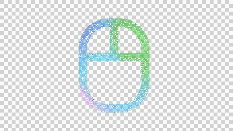 Icon pc mouse is made up of LED square shapes. There are bright diodes and there Illustrazione stock