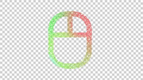 Icon pc mouse is made up of LED square shapes. There are bright diodes and there Illustrazione stock