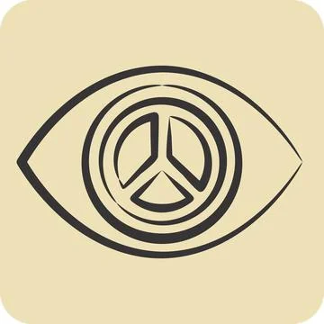 Icon Peace of View. related to World Peace symbol. hand drawn style. design.. Stock Illustration