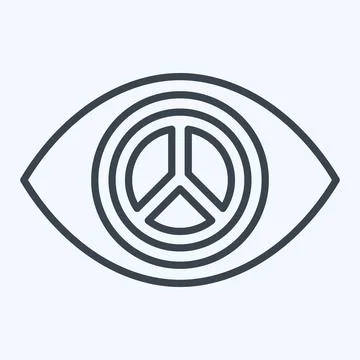 Icon Peace of View. related to World Peace symbol. line style. design editabl Stock Illustration