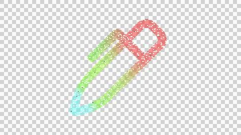 Icon pen is made up of LED square shapes. There are bright diodes and there are Illustrazione stock