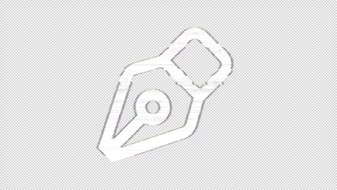 Icon pen nib is distorted. Glitch. Noise, chromatic aberration, geometric Stock Footage 303746466