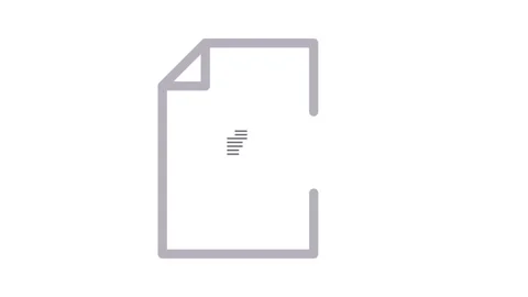 Icon of a pen resting on a sheet of paper, symbolizing writing or note-taking Stock Footage 334834204