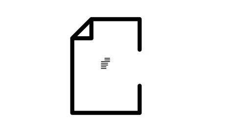 Icon of a pen resting on a sheet of paper, symbolizing writing or note-taking Stock Footage 334834362