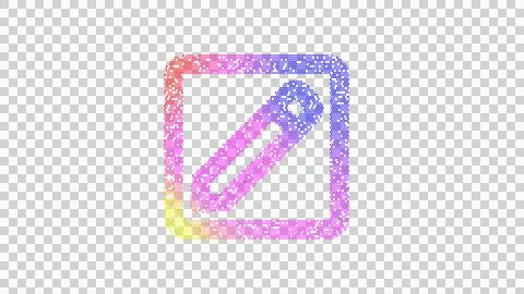 Icon pen square is made up of LED square shapes. There are bright diodes and Stock Illustration