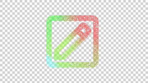 Icon pen square is made up of LED square shapes. There are bright diodes and Stock Illustration